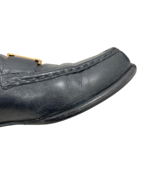 HERMES（エルメス）HERMES (エルメス) Hロゴ ローファー ブラック サイズ:36 1/2の古着・服飾アイテム