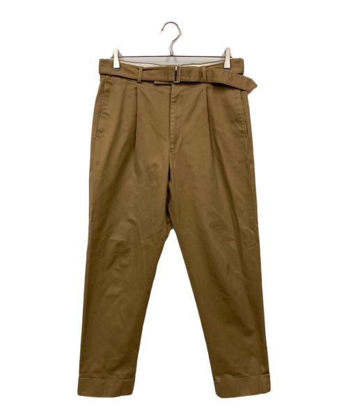 OFFICINE GENERALE（オフィシンジェネラル）OFFICINE GENERALE (オフィシンジェネラル) ベルト付きパンツ ブラウン サイズ:48の古着・服飾アイテム
