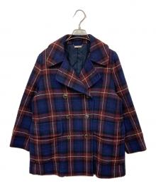 beautiful people（ビューティフルピープル）の古着「チェックPコート」｜レッド
