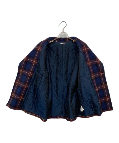 beautiful people（ビューティフルピープル）beautiful people (ビューティフルピープル) チェックPコート レッド サイズ:36の古着・服飾アイテム