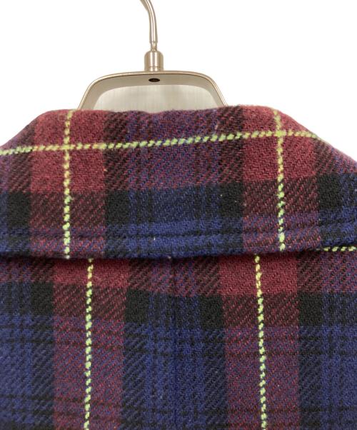 beautiful people（ビューティフルピープル）beautiful people (ビューティフルピープル) チェックPコート レッド サイズ:36の古着・服飾アイテム