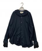 JUN MIKAMIジュン ミカミ）の古着「ウールフリルシャツ」｜ネイビー