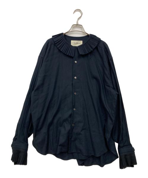 JUN MIKAMI（ジュン ミカミ）JUN MIKAMI (ジュン ミカミ) ウールフリルシャツ ネイビー サイズ:-の古着・服飾アイテム