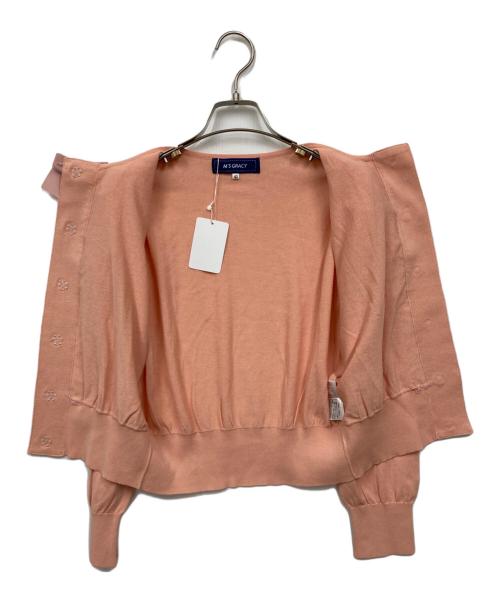 M'S GRACY（エムズグレイシー）M'S GRACY (エムズグレイシー) フリル装飾カーディガン ピンク サイズ:42 未使用品の古着・服飾アイテム