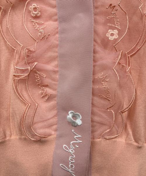 M'S GRACY（エムズグレイシー）M'S GRACY (エムズグレイシー) フリル装飾カーディガン ピンク サイズ:42 未使用品の古着・服飾アイテム