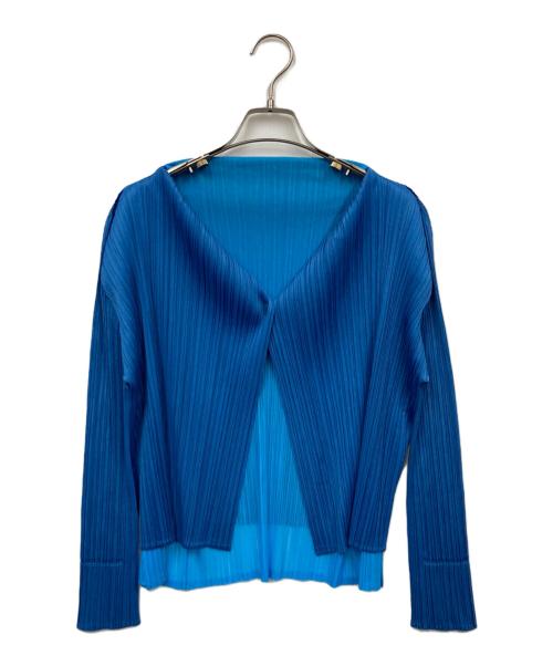 PLEATS PLEASE（プリーツプリーズ）PLEATS PLEASE (プリーツプリーズ) カーディガン ブルー サイズ:3の古着・服飾アイテム