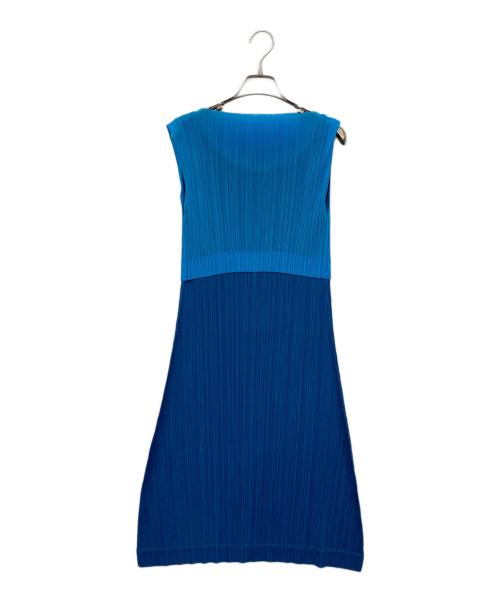 PLEATS PLEASE（プリーツプリーズ）PLEATS PLEASE (プリーツプリーズ) プリーツノースリーブワンピース ブルー サイズ:3の古着・服飾アイテム