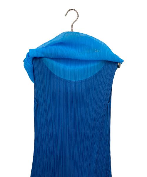 PLEATS PLEASE（プリーツプリーズ）PLEATS PLEASE (プリーツプリーズ) プリーツノースリーブワンピース ブルー サイズ:3の古着・服飾アイテム