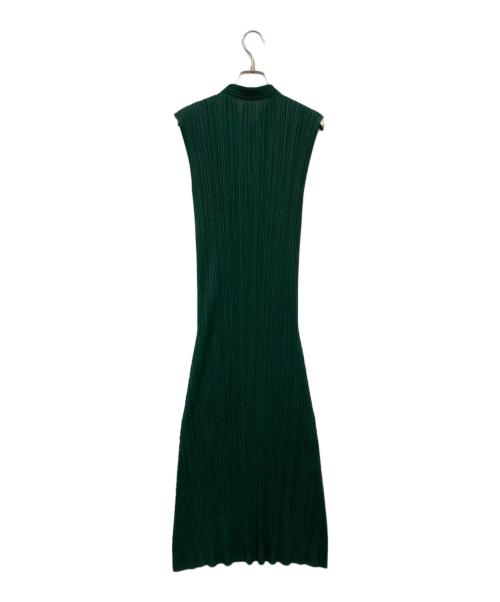 PLEATS PLEASE（プリーツプリーズ）PLEATS PLEASE (プリーツプリーズ) ノースリーブマキシワンピース グリーン サイズ:2の古着・服飾アイテム