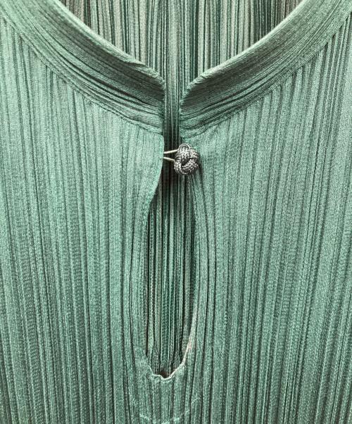 PLEATS PLEASE（プリーツプリーズ）PLEATS PLEASE (プリーツプリーズ) ノースリーブマキシワンピース グリーン サイズ:2の古着・服飾アイテム