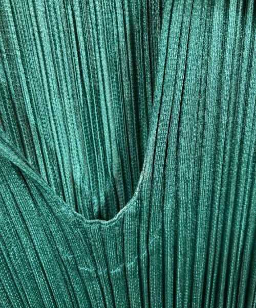 PLEATS PLEASE（プリーツプリーズ）PLEATS PLEASE (プリーツプリーズ) ノースリーブマキシワンピース グリーン サイズ:2の古着・服飾アイテム
