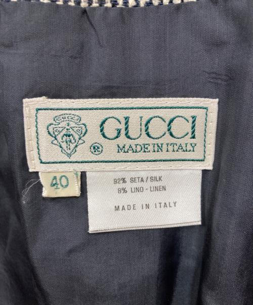 GUCCI（グッチ）GUCCI (グッチ) ノーカラージャケット グレー サイズ:40の古着・服飾アイテム