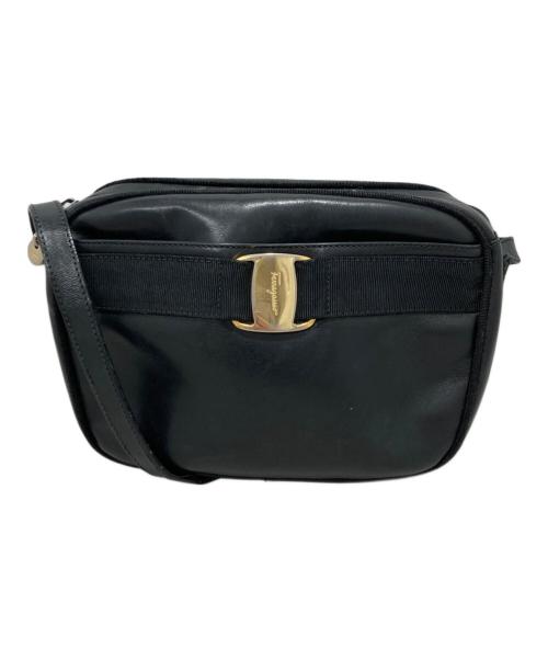 Salvatore Ferragamo（サルヴァトーレ フェラガモ）Salvatore Ferragamo (サルヴァトーレ フェラガモ) ヴァラリボンショルダーバッグ ブラックの古着・服飾アイテム
