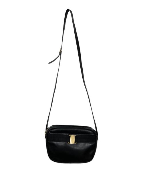 Salvatore Ferragamo（サルヴァトーレ フェラガモ）Salvatore Ferragamo (サルヴァトーレ フェラガモ) ヴァラリボンショルダーバッグ ブラックの古着・服飾アイテム