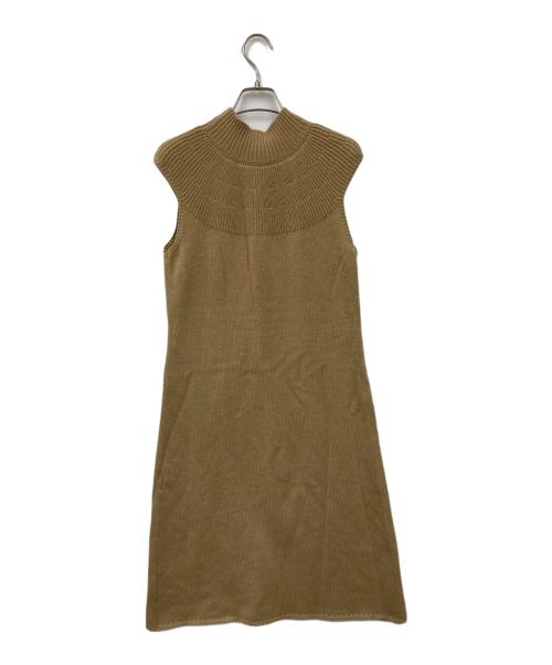 FOXEY BOUTIQUE（フォクシー ブティック）FOXEY BOUTIQUE (フォクシー ブティック) ノースリーブニットワンピース ベージュ サイズ:42の古着・服飾アイテム