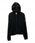 CHANELシャネル）の古着「ココマークパッチ ジップニットパーカー」｜ブラック