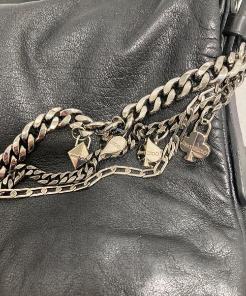 JIMMY CHOO（ジミーチュウ）JIMMY CHOO (ジミーチュウ) バイカーチェーンショルダーバッグ ブラックの古着・服飾アイテム