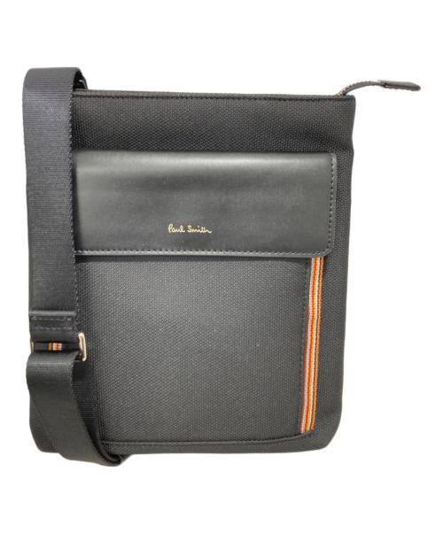 PAUL SMITH（ポールスミス）PAUL SMITH (ポールスミス) マルチストライプナイロンショルダーバッグ ブラックの古着・服飾アイテム