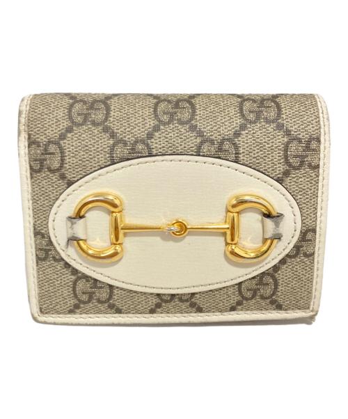GUCCI（グッチ）GUCCI (グッチ) GGスプリームホースビットウォレット グレーの古着・服飾アイテム