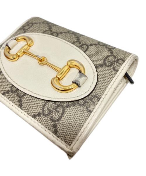 GUCCI（グッチ）GUCCI (グッチ) GGスプリームホースビットウォレット グレーの古着・服飾アイテム