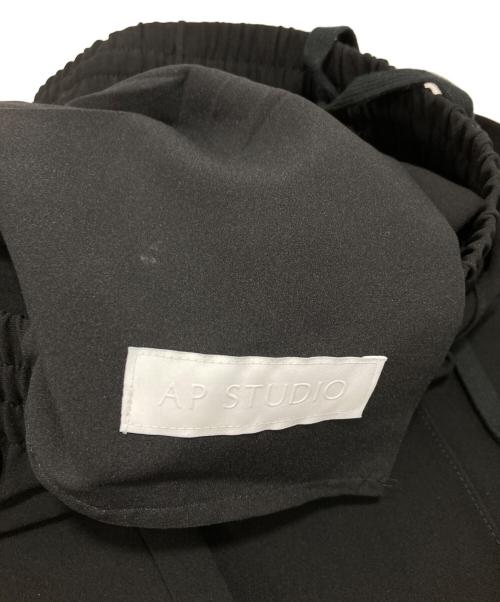 AP STUDIO（エーピーストゥディオ）AP STUDIO (エーピーストゥディオ) 2タックワイドパンツ ブラック サイズ:36の古着・服飾アイテム