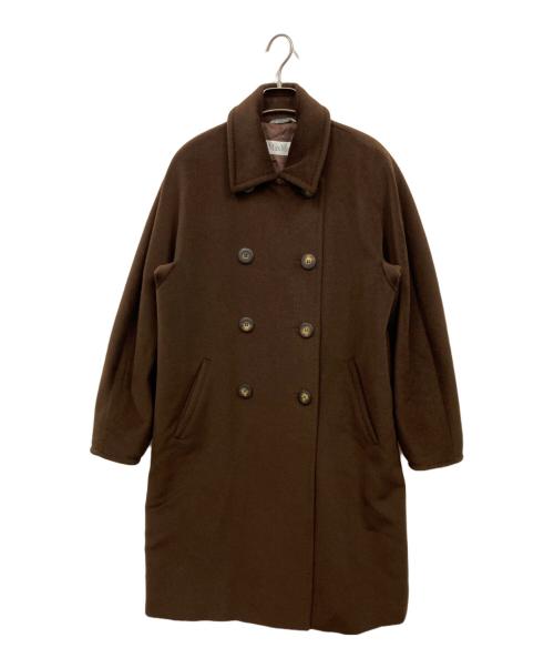 MaxMara（マックスマーラ）MaxMara (マックスマーラ) ウールカシミヤダブルコート ブラウン サイズ:Lの古着・服飾アイテム