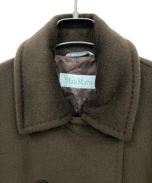 MaxMara（マックスマーラ）MaxMara (マックスマーラ) ウールカシミヤダブルコート ブラウン サイズ:Lの古着・服飾アイテム