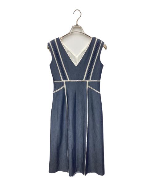 HER LIP TO（ハーリップトゥ）HER LIP TO (ハーリップトゥ) Lace Trimmed Chambray Dress インディゴ サイズ:Sの古着・服飾アイテム