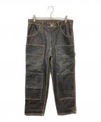master-pieceマスターピース）の古着「ダブルニーパンツ」｜インディゴ