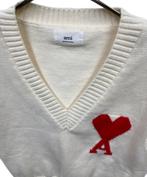 AMI Alexandre Mattiussi（アミアレクサンドルマテュッシ）AMI Alexandre Mattiussi (アミアレクサンドルマテュッシ) ニットベスト アイボリー サイズ:Sの古着・服飾アイテム