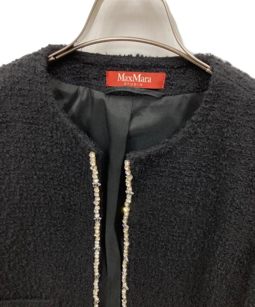 Max Mara Studio（マックスマーラ ストゥディオ）Max Mara Studio (マックスマーラ ストゥディオ) オニリカ ブークレジャケット ブラック サイズ:40の古着・服飾アイテム