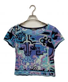 LEONARD（レオナール）の古着「総柄Tシャツ」｜スカイブルー