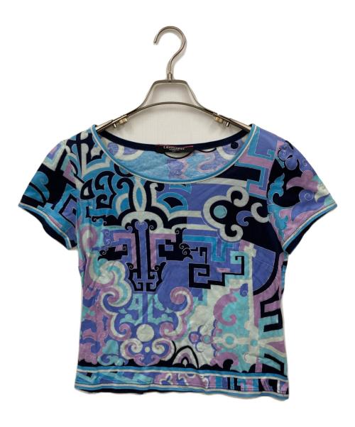 LEONARD（レオナール）LEONARD (レオナール) 総柄Tシャツ スカイブルー サイズ:Lの古着・服飾アイテム