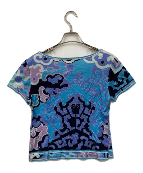 LEONARD（レオナール）LEONARD (レオナール) 総柄Tシャツ スカイブルー サイズ:Lの古着・服飾アイテム