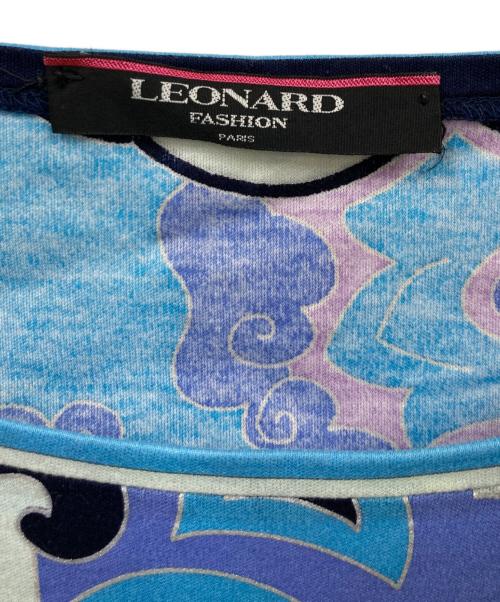 LEONARD（レオナール）LEONARD (レオナール) 総柄Tシャツ スカイブルー サイズ:Lの古着・服飾アイテム