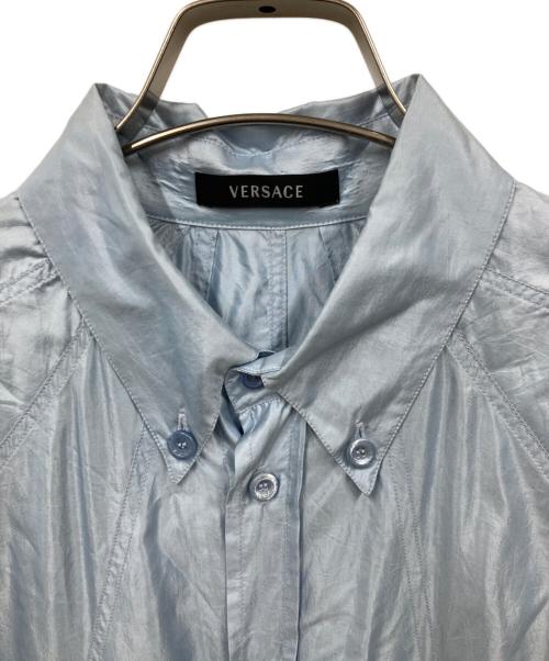 VERSACE（ヴェルサーチェ）VERSACE (ヴェルサーチェ) ナイロンポリエステルシャツ スカイブルー サイズ:48の古着・服飾アイテム