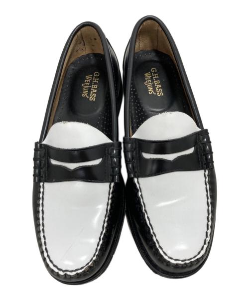 G.H.BASS（ジーエイチバス）G.H.BASS (ジーエイチバス) ローファー ブラック×ホワイト サイズ:40の古着・服飾アイテム