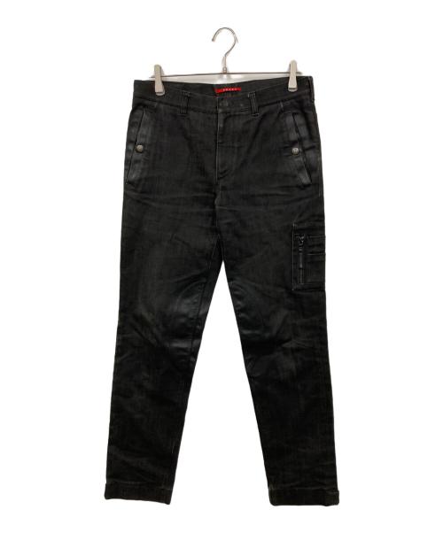 PRADA（プラダ）PRADA (プラダ) コーティングデニムパンツ ブラック サイズ:46の古着・服飾アイテム