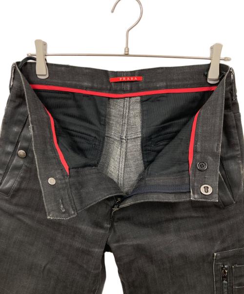 PRADA（プラダ）PRADA (プラダ) コーティングデニムパンツ ブラック サイズ:46の古着・服飾アイテム