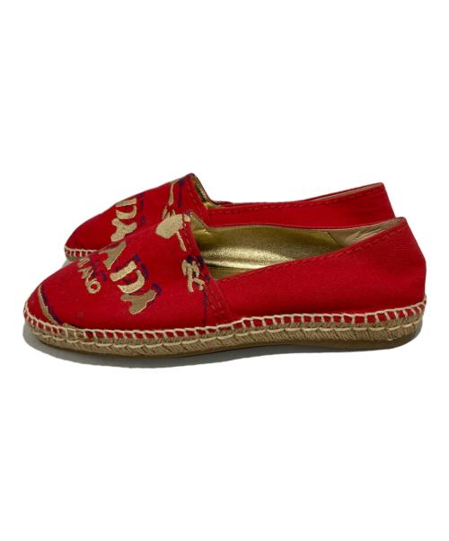 PRADA（プラダ）PRADA (プラダ) スリッポン レッド サイズ:39の古着・服飾アイテム