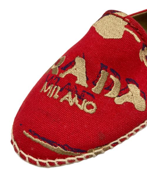 PRADA（プラダ）PRADA (プラダ) スリッポン レッド サイズ:39の古着・服飾アイテム