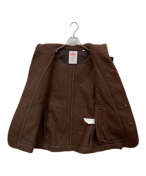DANTON（ダントン）DANTON (ダントン) 丸襟ウールモッサジャケット ブラウン サイズ:40 未使用品の古着・服飾アイテム