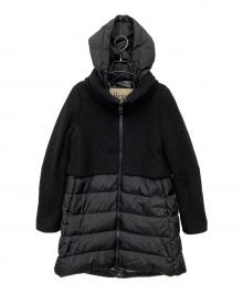 HERNO（ヘルノ）の古着「異素材 ロングコート」｜ブラック×シルバー