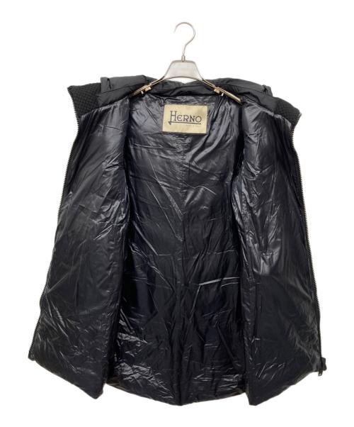 HERNO（ヘルノ）HERNO (ヘルノ) 異素材 ロングコート ブラック×シルバー サイズ:40の古着・服飾アイテム