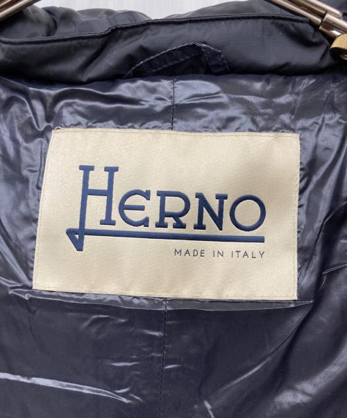 HERNO（ヘルノ）HERNO (ヘルノ) 異素材 ロングコート ブラック×シルバー サイズ:40の古着・服飾アイテム