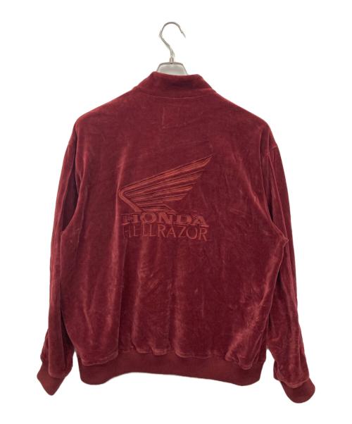 HELLRAZOR（ヘルレイザー）HELLRAZOR (ヘルレイザー) HONDA (ホンダ) ベロア トラックジャケット レッド サイズ:XLの古着・服飾アイテム