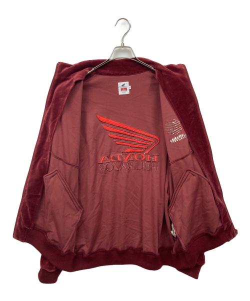 HELLRAZOR（ヘルレイザー）HELLRAZOR (ヘルレイザー) HONDA (ホンダ) ベロア トラックジャケット レッド サイズ:XLの古着・服飾アイテム