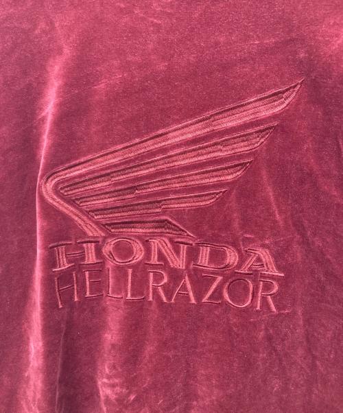 HELLRAZOR（ヘルレイザー）HELLRAZOR (ヘルレイザー) HONDA (ホンダ) ベロア トラックジャケット レッド サイズ:XLの古着・服飾アイテム