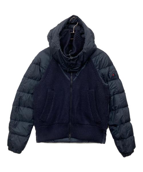 PEUTEREY（ピューテリー）PEUTEREY (ピューテリー) ニット切替ダウンジャケット ネイビー サイズ:Mの古着・服飾アイテム