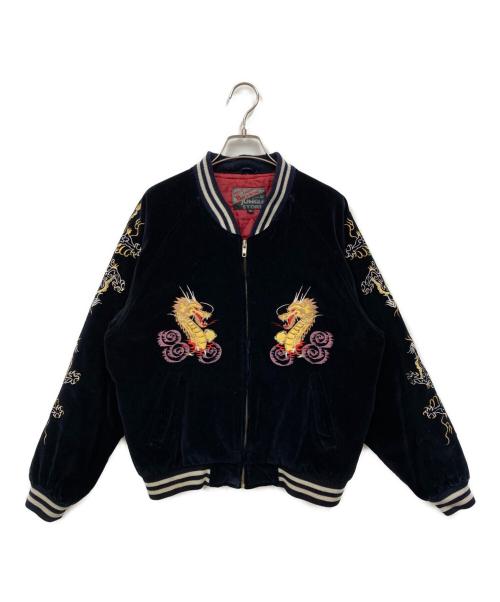JUNGLE STORM（ジャングルストーム）JUNGLE STORM (ジャングルストーム) ベロアスカジャン ブラック サイズ:Lの古着・服飾アイテム